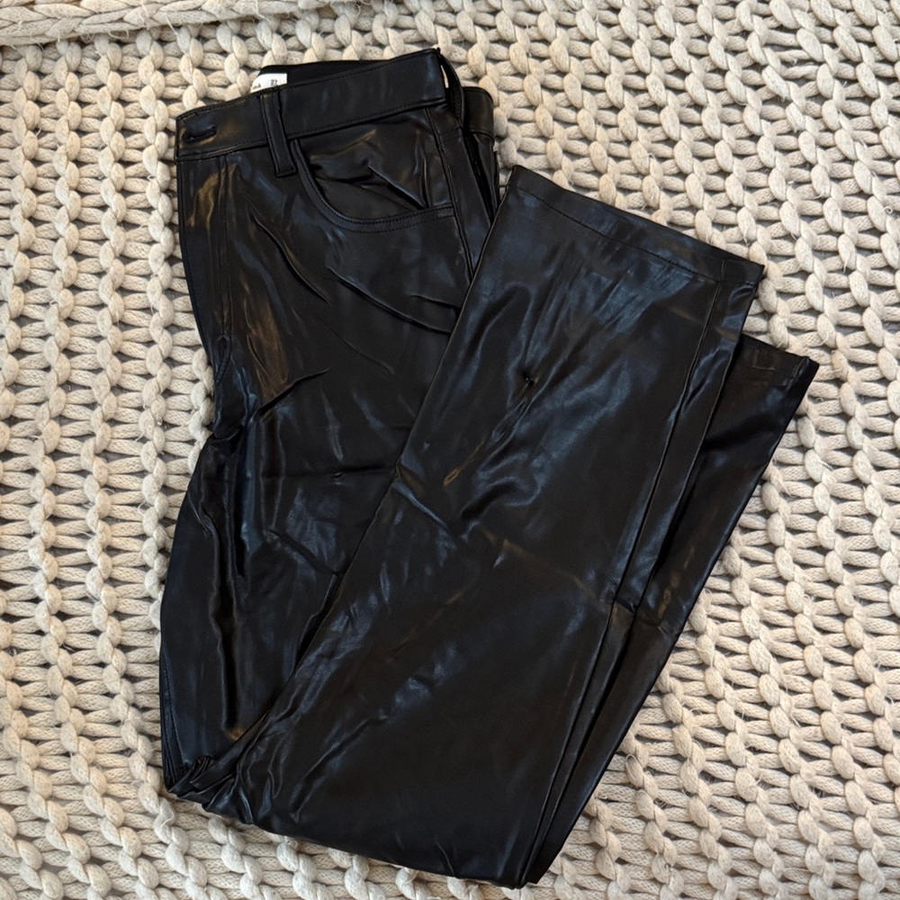 Abercrombie Black Faux Leather Pants